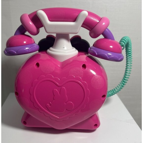 Disney Jr Ring Me Rotary Phone Minnie Mouse Pink Lights & Sounds Just Play - Picture 4 of 9